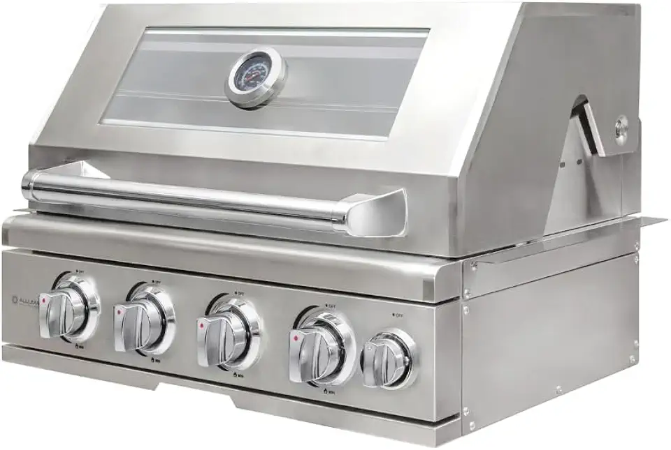 Churrasqueira a Gás Alluma Max Em Inox 304 de Embutir - 4 Queimadores - Com Visor e Infrared