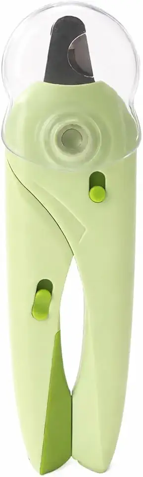 Cortador de Unhas para Cães e Gatos Kit Completo com Alicate Lixa e Luz de LED - Design Ergonômico para Corte Seguro e Preciso (Verde)