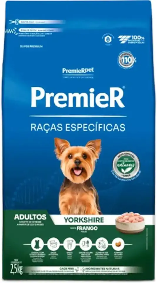 Ração Premier Pet Raças Específicas Yorkshire Para Cães Adultos, 2,5Kg