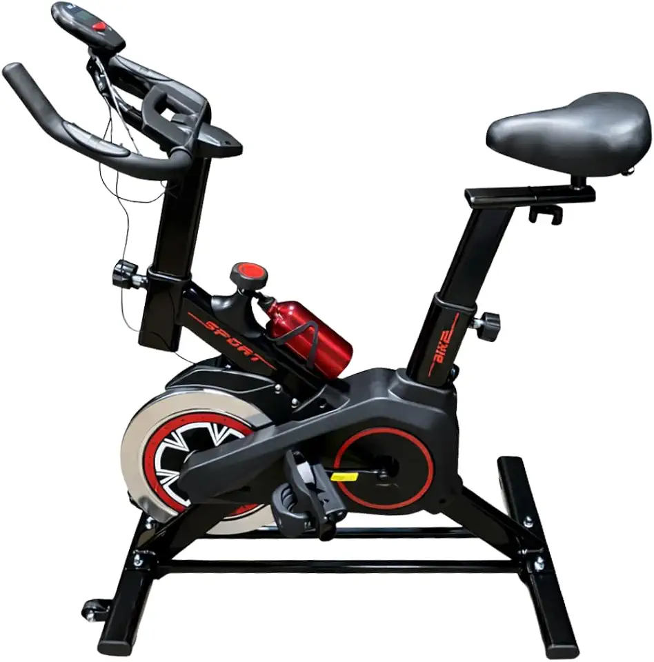 Bicicleta Ergométrica Bike Spinning Fitness Sport Inércia 6kg Bike Treino Em Casa Emagrecimento Design Confortável e Ajustável Vertical Silenciosa Cardio Academia Preto E Vermelho