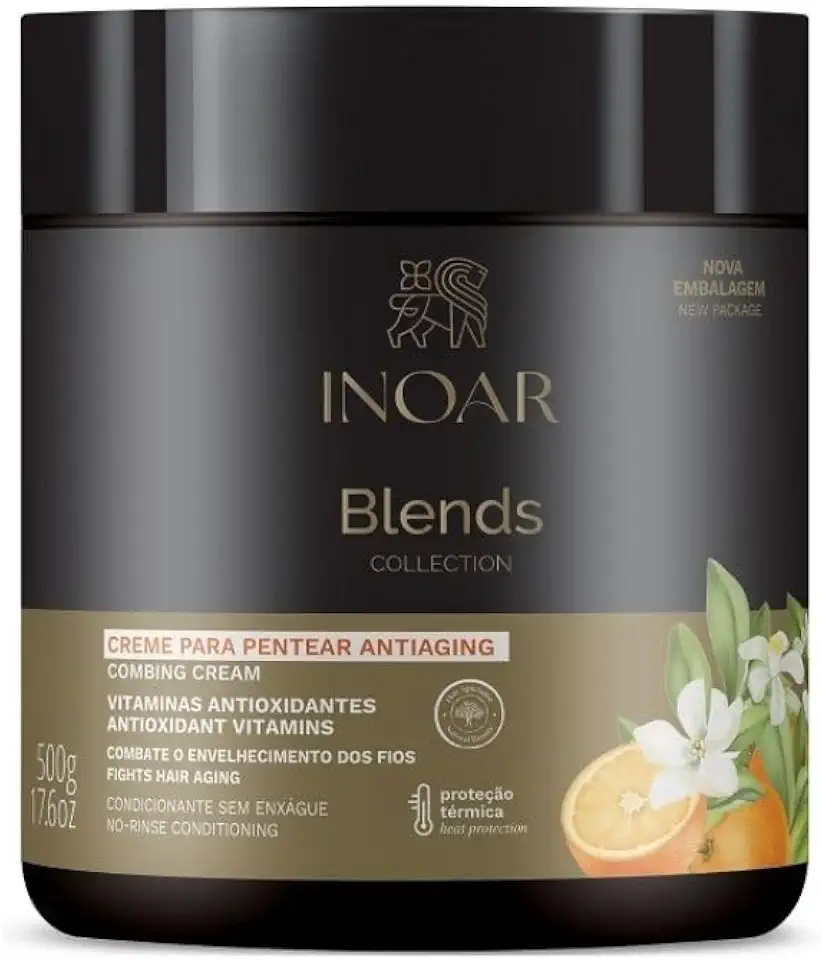 Inoar, Blends Creme para Pentear Hidratação e Brilho com Óleos de Coco, Abacate e Argan - 500g