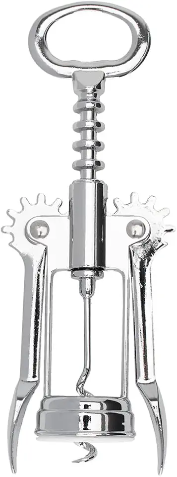 Mimo Style Saca Rolha de Dupla Alavanca, Material de Ótima Qualidade, Resistente e Durável, Produto Leve e Prático, Pesa 130 gramas, Feito de Liga de Zinco, Uso Doméstico e Profissional