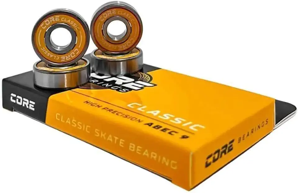 Rolamento Core Bearings Classic ABEC-9 para Skate – Alta Velocidade, Durabilidade e Rolagem Suave – Kit com 8 Unidades