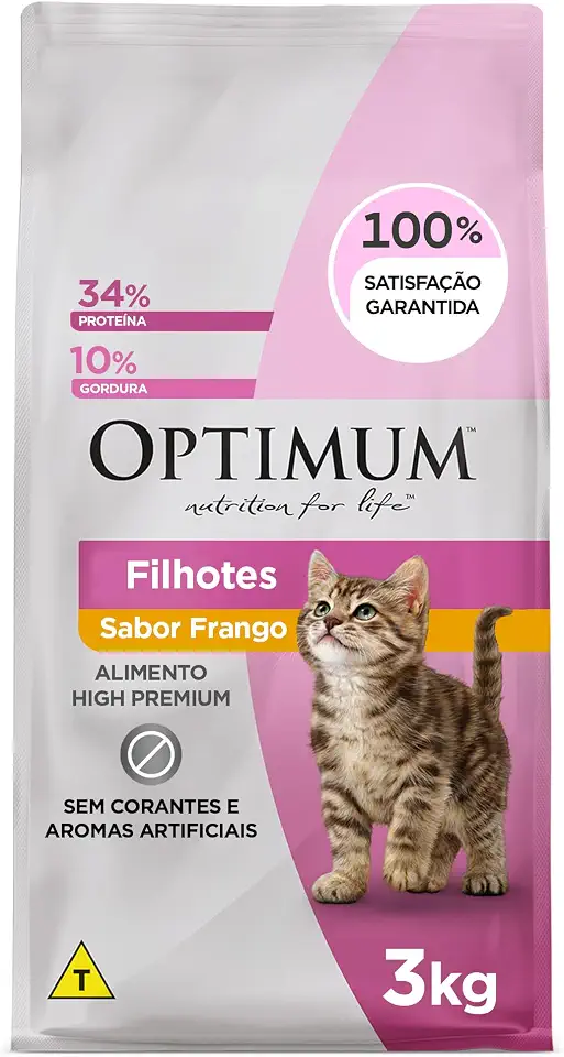 Ração Optimum para Gatos Filhotes Sabor Frango 3kg