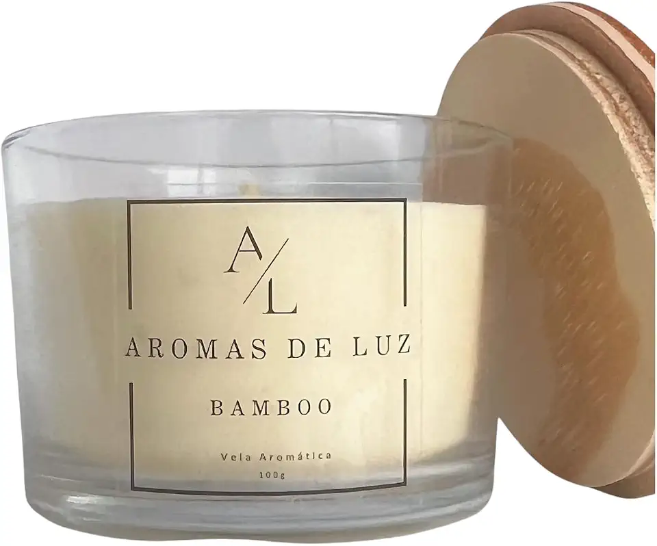 Vela Aromática Vegana de Coco, 100g, Copo de Vidro, Diversos Aromas (Bamboo Dreams)