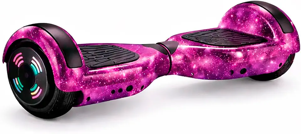 Hoverboard Skate Elétrico 6.5" com Bolsa Led Bluetooth Roxo Galáxia Brinovar