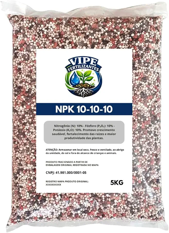 Adubo Npk 10-10-10 Fertilizante Granulado P/Agricultura 5kg