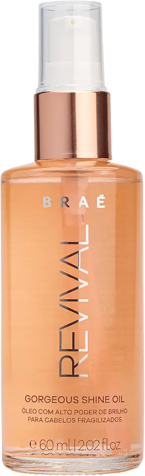 Óleo Capilar Reparador Braé Gorgeous Shine Oil Revival 60ml - Brilho Intenso, Anti-Frizz e Maciez - Tratamento Leve