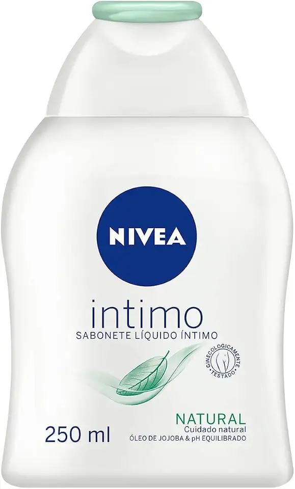 NIVEA Sabonete Líquido Íntimo Natural 250ml, Limpeza Suave, Mantém pH Natural, Óleo de Jojoba, Cuidado Delicado, Uso Diário