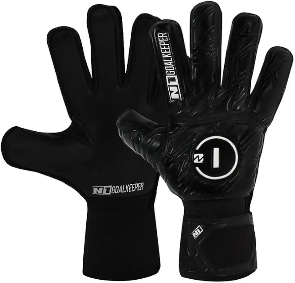 Luva de Goleiro Campo e Society Semi Profissional N1 Starter Cor:Black, Tamanho:8