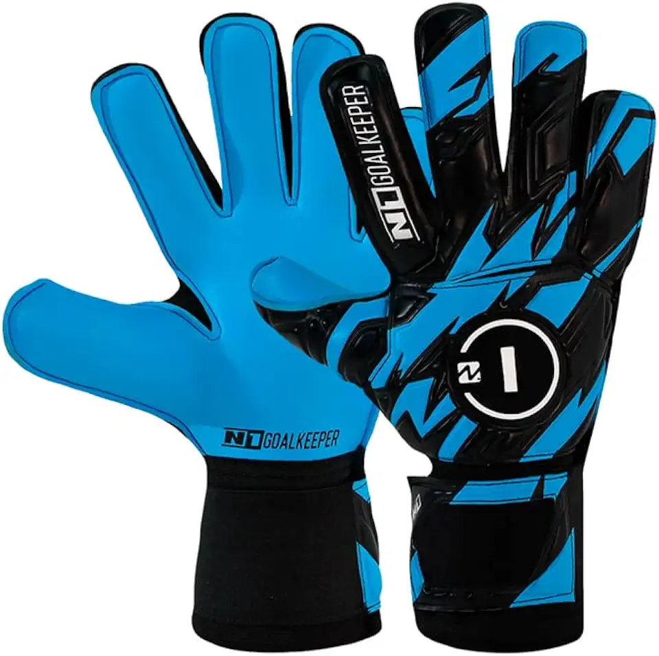 Luva de Goleiro Campo e Society Semi Profissional N1 Starter Cor:Blue, Tamanho:10