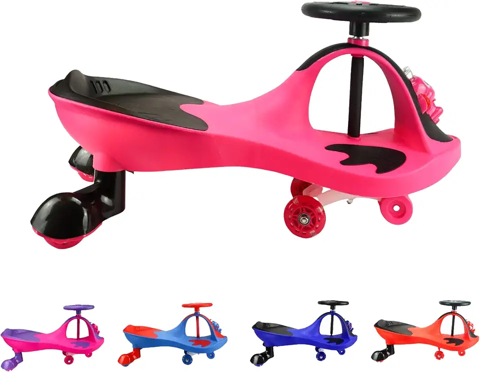 Carrinho Gira 360º Bh Store Sapinho Feliz, Rodinha De Led (Rosa e Preto)