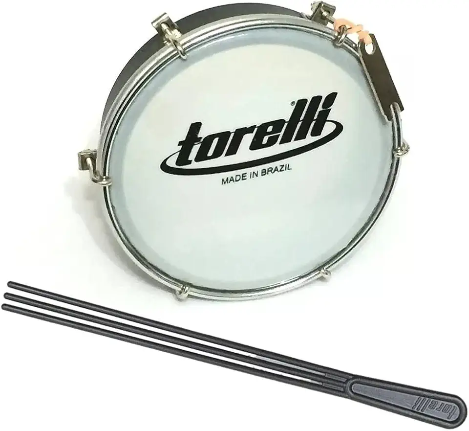 Kit Tamborim Pele Leitosa Torelli TT 404 Preto Baqueta Tripla