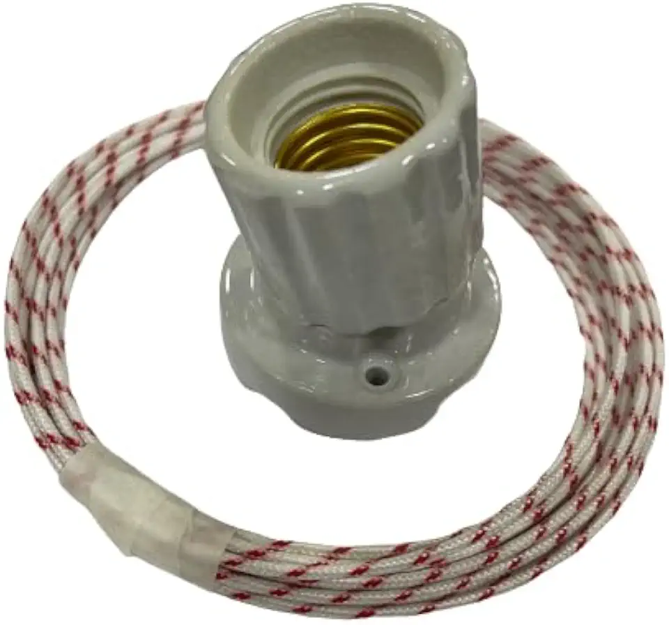Kit Instalação Elétrica Iluminação para Churrasqueira (Cabo Alta Temperatura e Soquete com Inclinação da luz para grelha