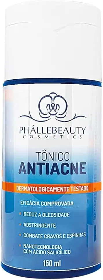 Tônico Anti-acne Phállebeauty - Seca Espinhas Rápido, Controla Oleosidade, Reduz Poros - Facial Astringente 150ml Ph0553