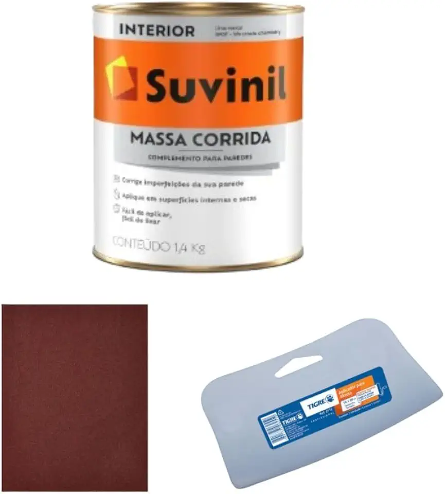 Kit Massa Corrida 1,4Kg + 1Lixa + 1 Aplicador