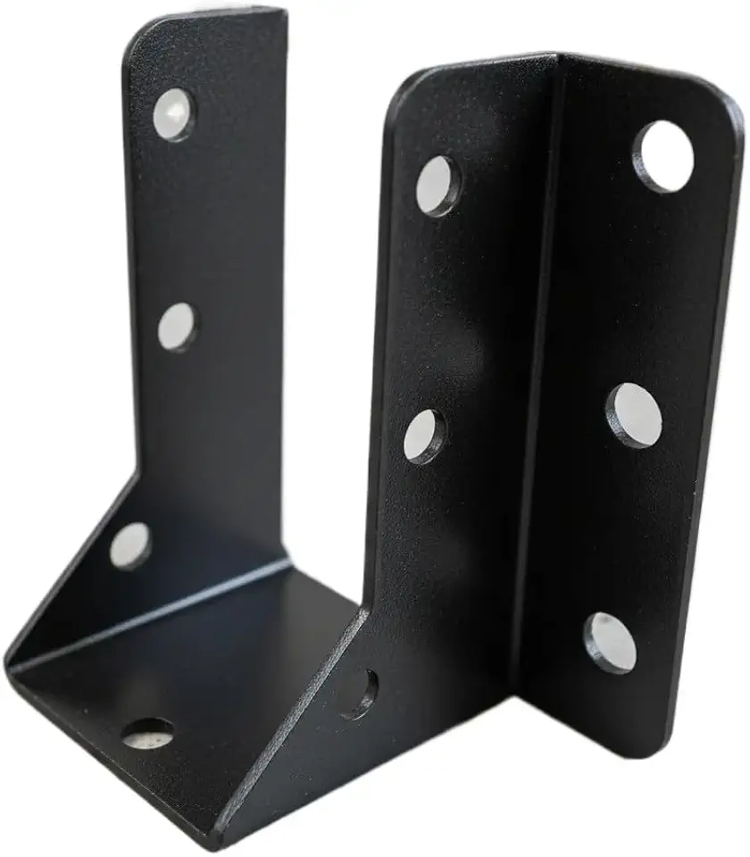 Kit 6 Suporte Viga Madeira Preto 5x10 Pergolado E Telhado