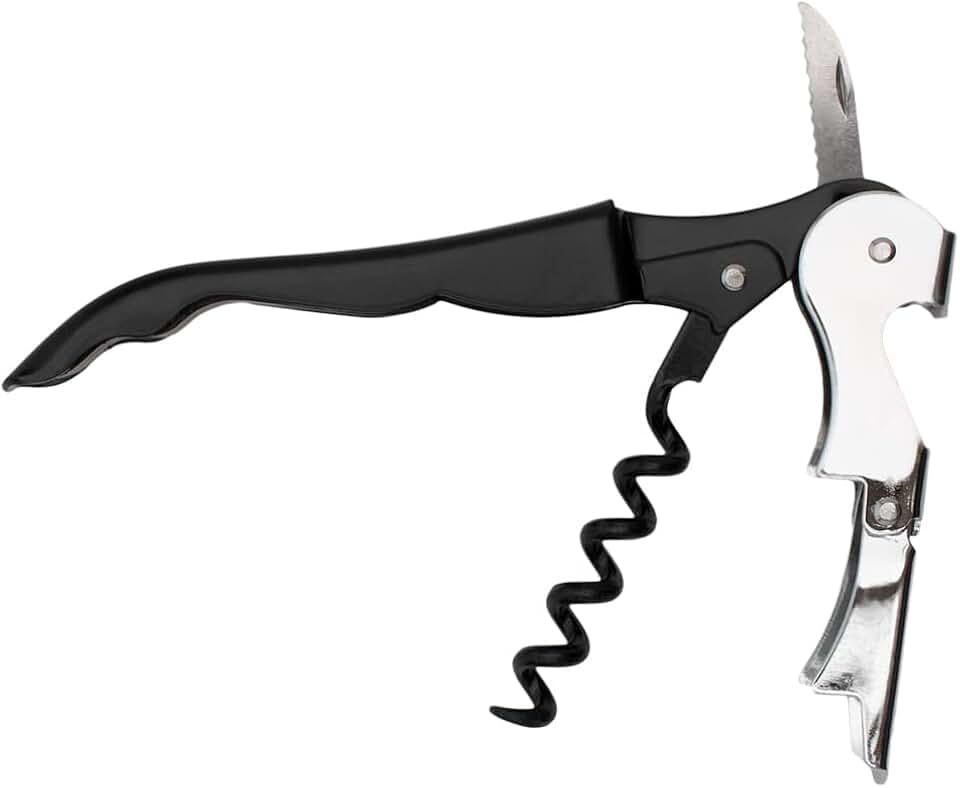Mimo Style Saca Rolha 2 Estágios, Compacto, 12cm, Produzido Em Aço Inoxidável e Ferro, Utensílio Leve, Pesa 50 gramas e Oferece Fácil Manuseio, Ideal Para Bares, Adegas, Restaurantes e Uso Doméstico