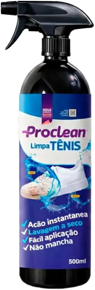 Limpa Tênis 500ml Limpeza Rápida Sem Esforço Remove Manchas, Sujeira Seguro Para Couro Camurça Tecido Sintético