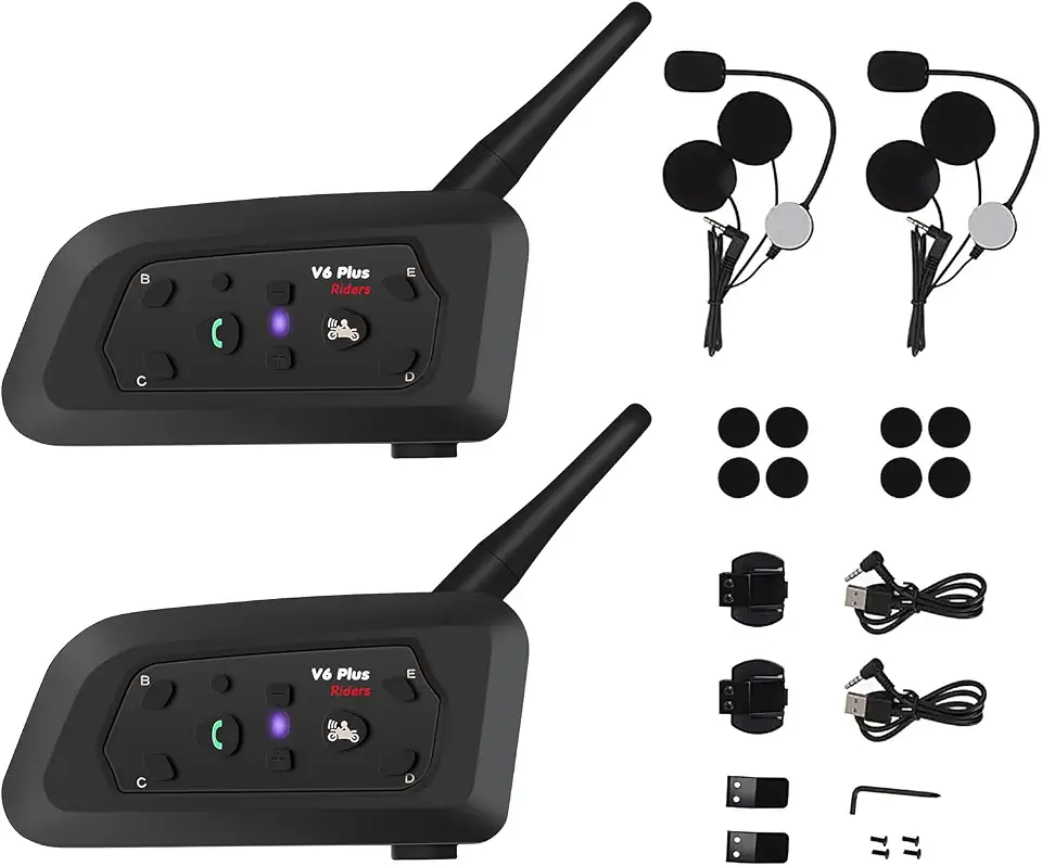 Intercomunicador Capacete (2 Unidades), Comunicador Moto, para Sistema de Comunicação para Esqui, Motocross, Fone de Ouvido para Capacete Bluetooth Headset sem Fio