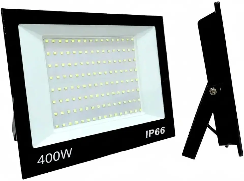 Refletor LED Holofote 400W Branco Frio 6500K - IP66 à Prova d’Água Econômico para Jardim, Fachada e Quintal Premium