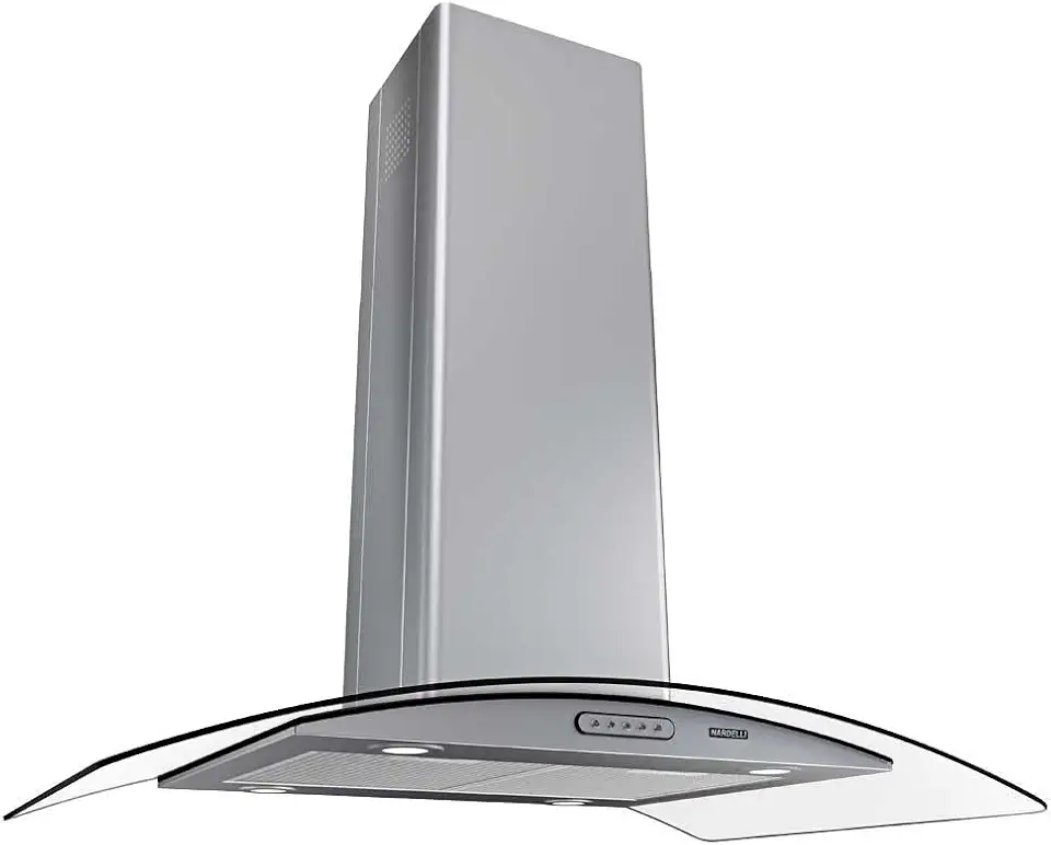 Coifa Ilha 90cm Vidro Curvo Nardelli Inox