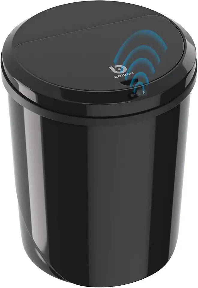 Lixeira Automatica com Sensor, Lixeira Inteligente com Sensor Infravermelho, Lixeira sem Contato para Sala de Estar, Cozinha, Banheiro, Escritório, Quarto, Locais Comerciais, 12L, Preto