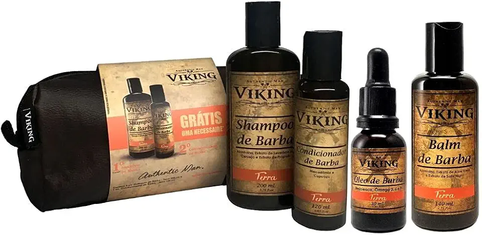 Kit de Barba Necessaire, Shampoo, Condicionador, Balm e Óleo