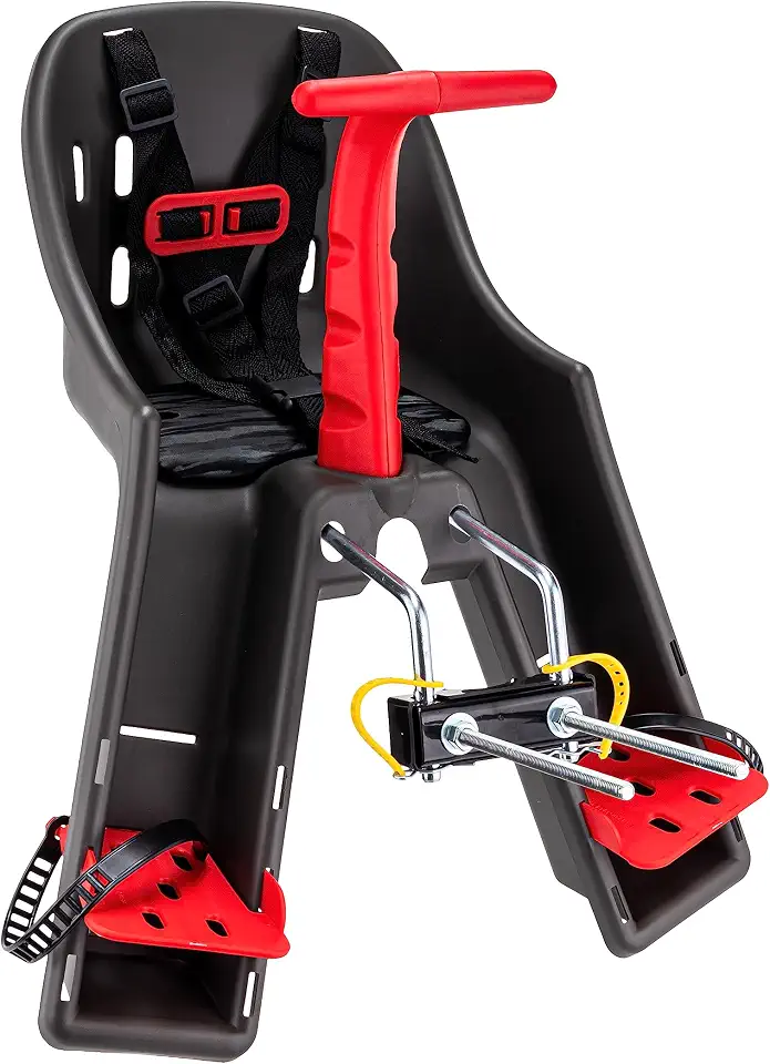 CADEIRINHA DIANTEIRA BABY BIKE GRAFITE COM VERMELHO