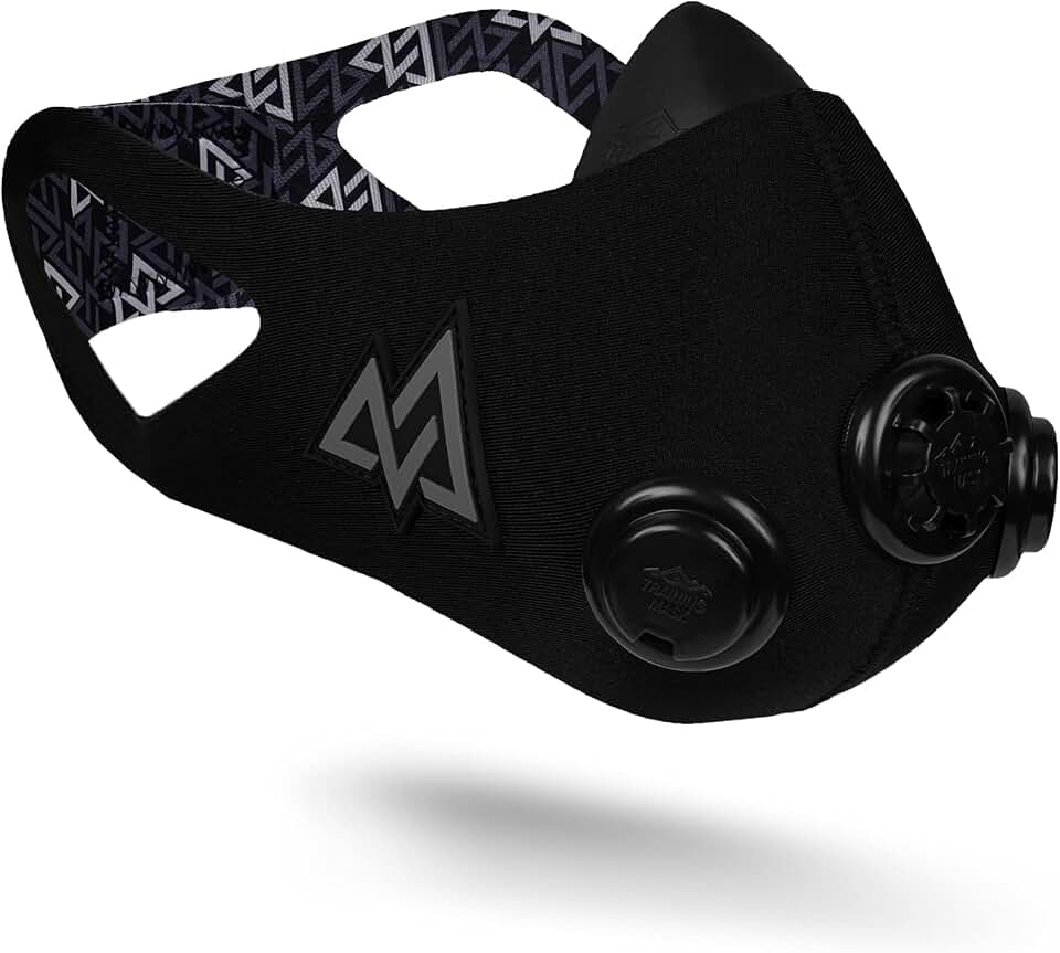 Máscara de treino de elevação de treino 2.0 Original Elevation Training Mask | Máscara de ginástica, máscara de treino, máscara de corrida, máscara de respiração, máscara de resistência, máscara de elevação, máscara de cardio, Preto, Small