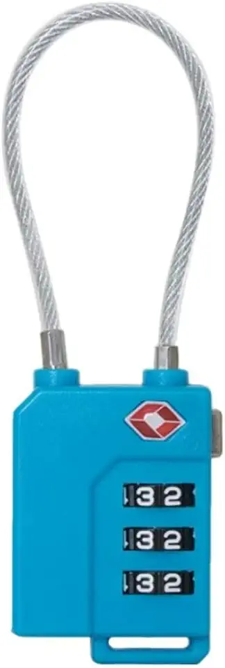 Cadeado com cabo de aço TSA senha (azul)