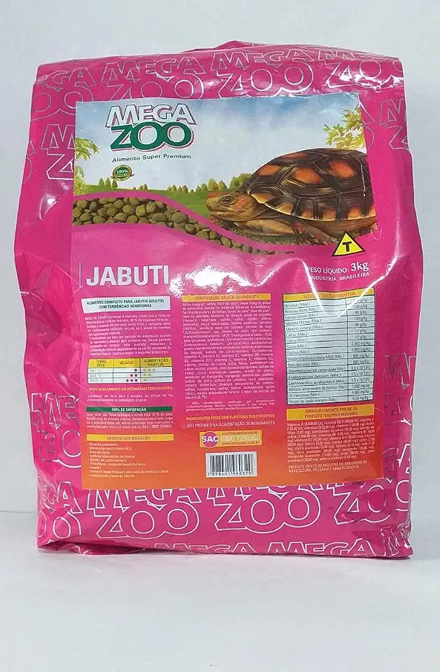 RAÇÃO MEGAZOO EXTRUSADA JABUTIS 3KG