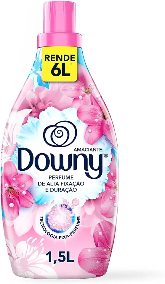 Downy Amaciante Concentrado Frescor Da Primavera 1.5L, Rende 6L, Perfume com Notas de Flores e Baunilha