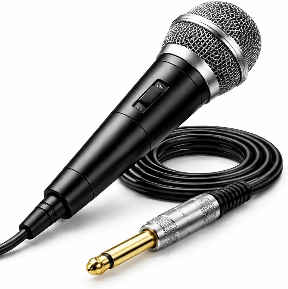 Microfone Profissional Dinâmico P10 para Karaokê e Canto – Captação Unidirecional, Som Limpo, Corpo em Metal Resistente, Ideal para Shows, Igrejas e Streaming