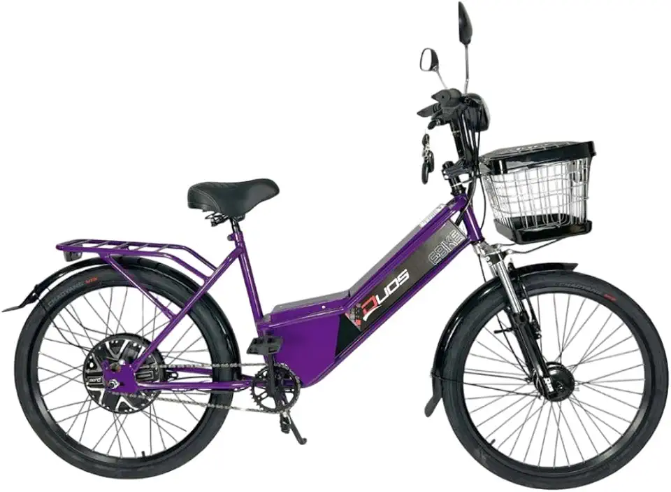 Bicicleta Elétrica New Confort 800W 48V 15Ah Alarme Retrovisor Violeta