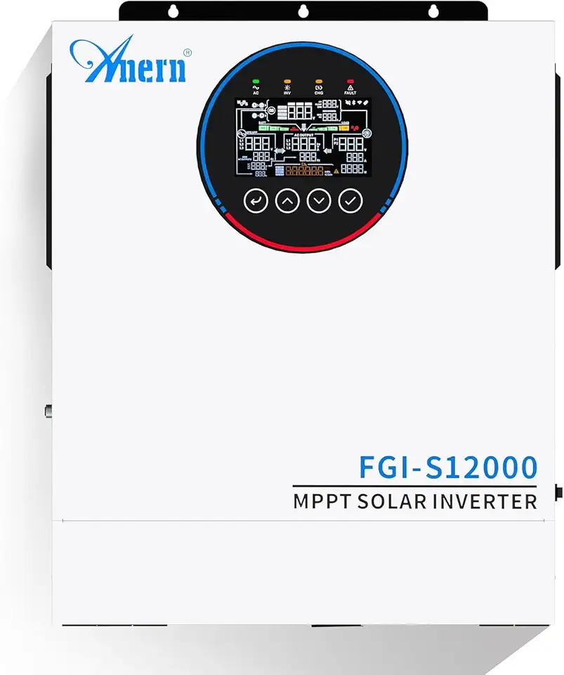 Inversor Solar Híbrido 12KW Tudo em Um, 48V DC para 220V-230V AC On/Off Grid Onda Senoidal Pura com Controlador de Carga MPPT de 160A para Eletrodomésticos Funciona com Bateria de Chumbo-Ácido e Lítio