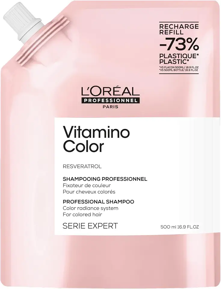 L'Oréal Professionnel Vitamino Color Shampoo Profissional Refil, Resveratrol, para Cabelos Coloridos, Serie Expert, 500ml