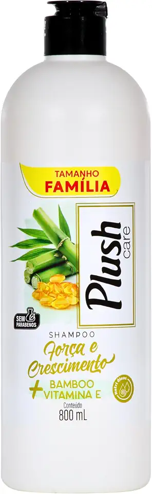 Zoopers Shampoo Para Cabelos Força E Crescimento Bamboo + Vitamina E Plush Care 800Ml Verde