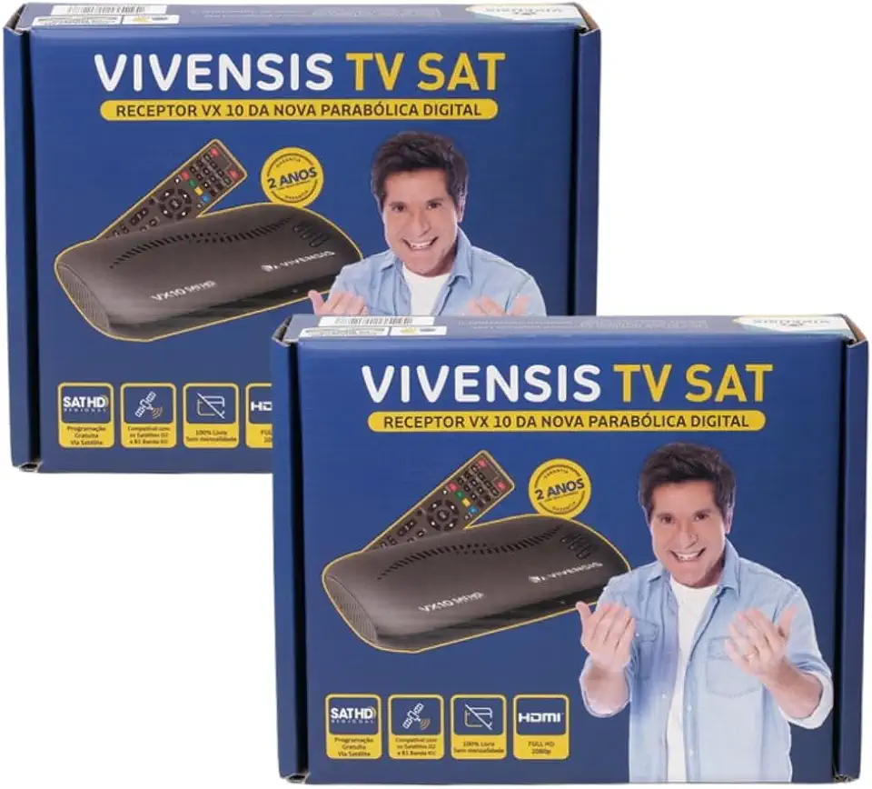 Genérico Kit de Receptores VX10 Sat HD Parabólica Digital Banda Ku Preto