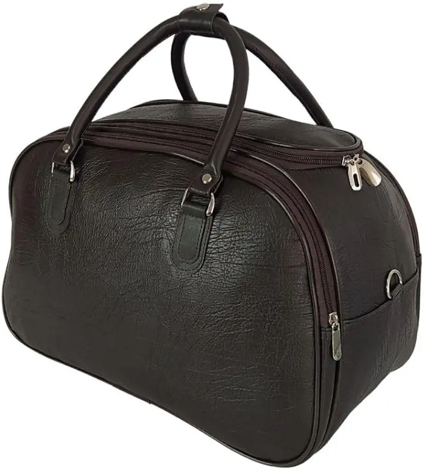 Mala de Mão Viagem 45L Couro Sintético Espaçosa com Alça de Ombro para Academia e Bordo(-cafe travell.)