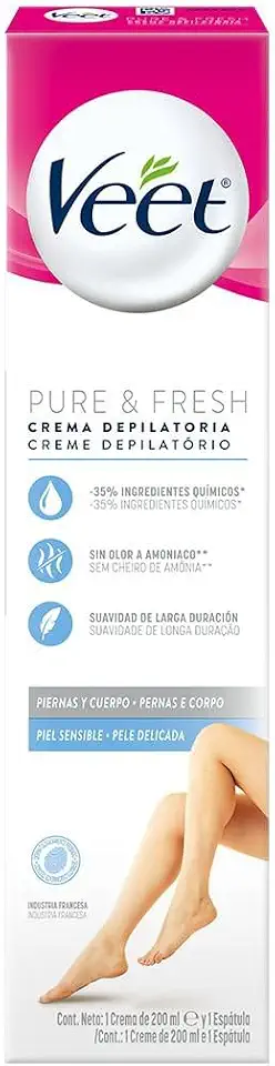 Creme Depilatório Corporal Veet Pure & Fresh Peles Delicadas - 200ml