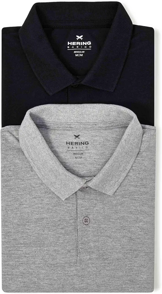 Kit Com 2 Camisas Polo Básicas Masculinas