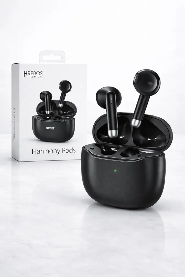 Fone de Ouvido Sem Fio Bluetooth TWS In Ear Com Microfone, Estojo Carregador USB-C, Longa Duração, Som Estéreo, Conexão Estável Para Trabalho, Chamadas, Música