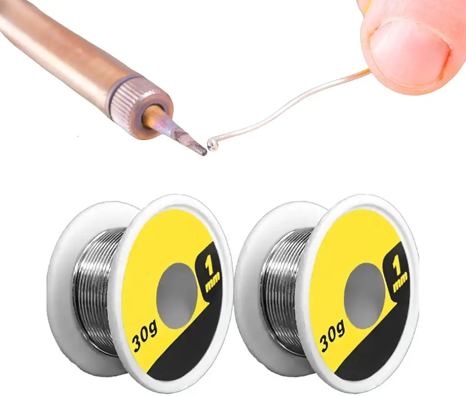 Kit Dois Carretéis de Estanho de Solda 30g Cada 60g Total Ideal Para Componentes Eletrônicos Placas De Circuitos Estanho em Fio Premium