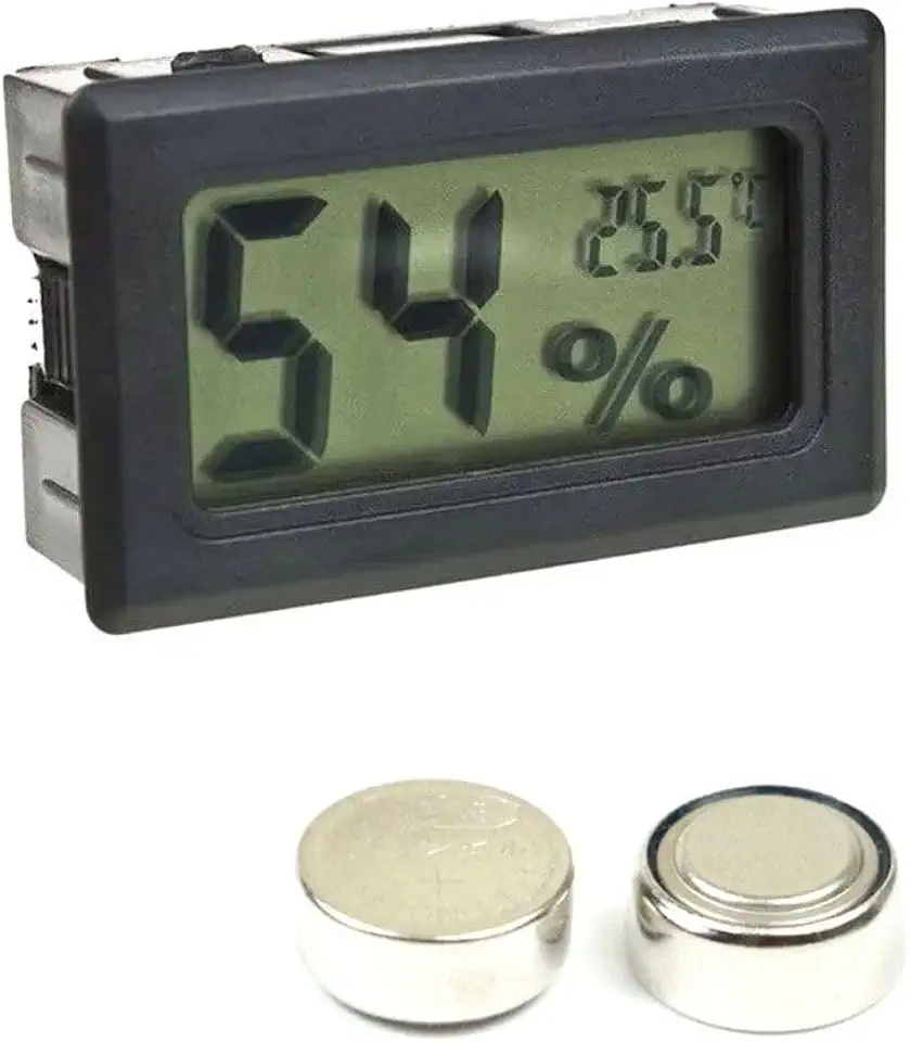 Mini Termômetro - Higrômetro Digital/Mede Temperatura e Umidade COM Baterias - Preto