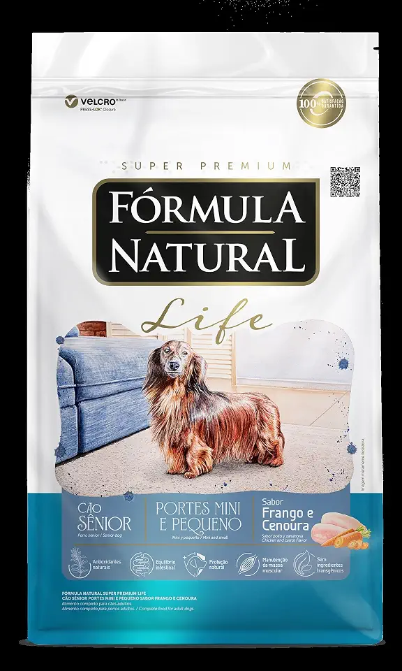 Fórmula Natural Life Ração Seca Para Cães Sênior De Pequeno Porte Sabor Frango 1Kg