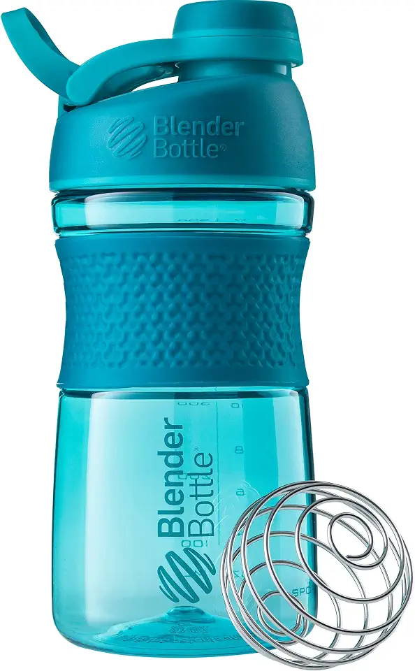 Coqueteleira SportMixer da BlenderBottle perfeita para shakes de proteína e pré-treino, 590 ml, azul-petróleo