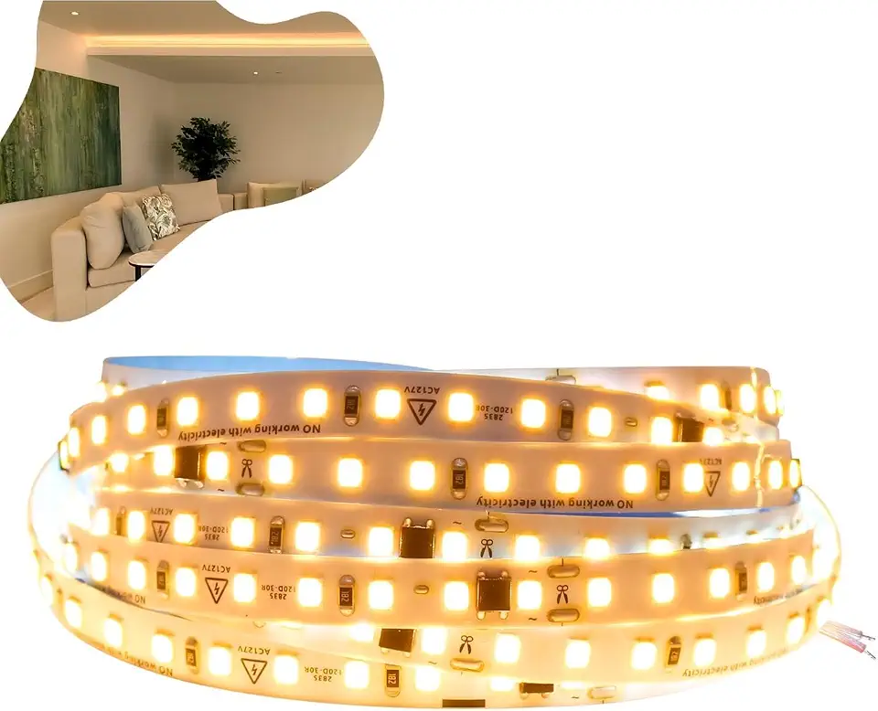 Fita LED 10 Metros Branco Frio 6500K | Conexão Direta na Tomada AC 220V | 120 LEDs/m | 150lm/W | Iluminação Decorativa Premium (220, Volts)