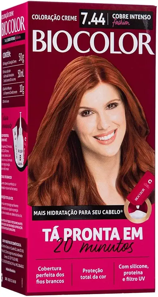 Biocolor Tinta De Cabelo Mini Kit Cobre Intenso 7.44