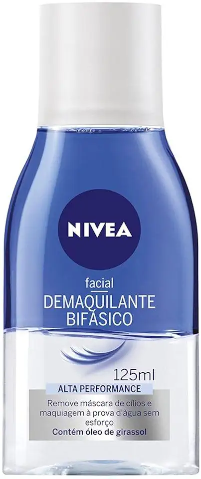 NIVEA Demaquilante Bifásico 125ml, Remove Maquiagem à Prova D'água, Protege Cílios, Gentil com a Pele